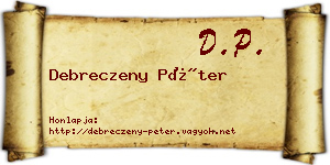 Debreczeny Péter névjegykártya
