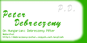 peter debreczeny business card