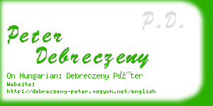 peter debreczeny business card